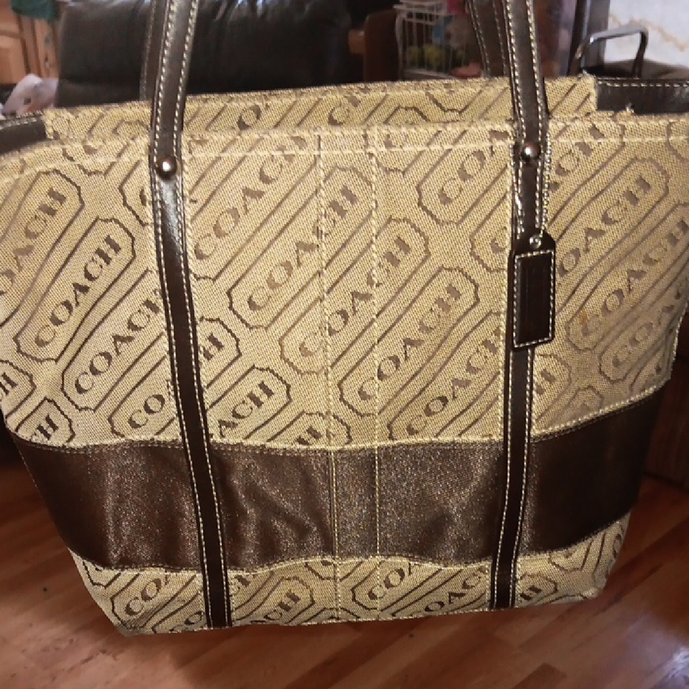 Vintage Coach Brown and Tan Classic Tote